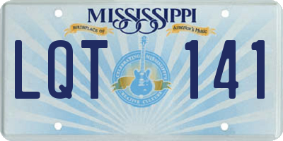 MS license plate LQT141