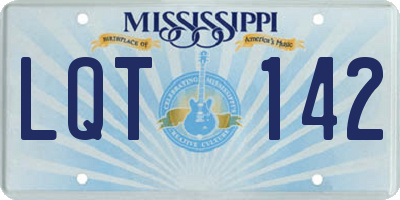 MS license plate LQT142