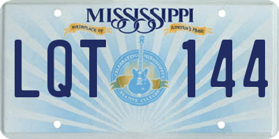 MS license plate LQT144