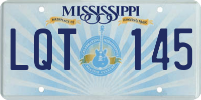 MS license plate LQT145