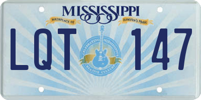 MS license plate LQT147