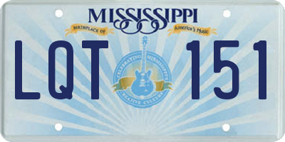 MS license plate LQT151