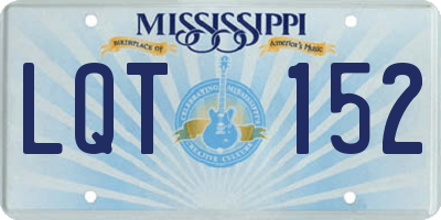 MS license plate LQT152