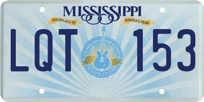 MS license plate LQT153