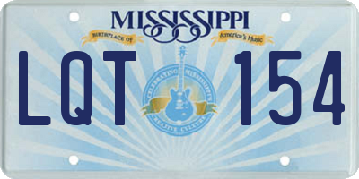MS license plate LQT154