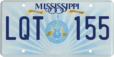 MS license plate LQT155