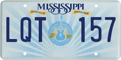MS license plate LQT157
