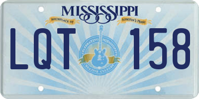 MS license plate LQT158