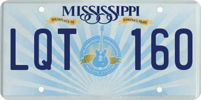 MS license plate LQT160