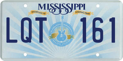 MS license plate LQT161