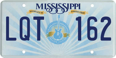 MS license plate LQT162