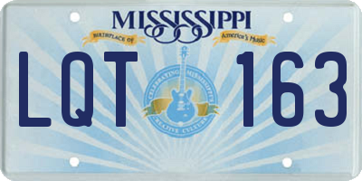 MS license plate LQT163
