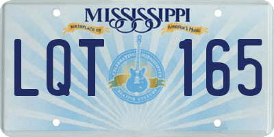 MS license plate LQT165