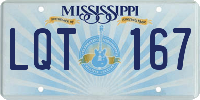 MS license plate LQT167