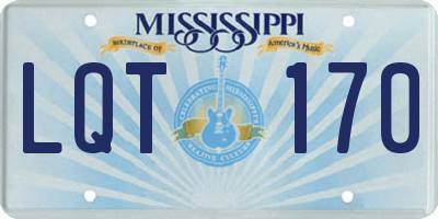MS license plate LQT170