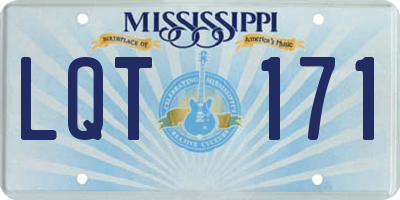 MS license plate LQT171