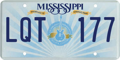 MS license plate LQT177