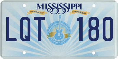 MS license plate LQT180
