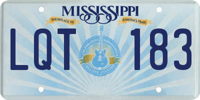 MS license plate LQT183