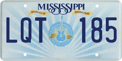 MS license plate LQT185