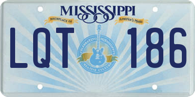 MS license plate LQT186