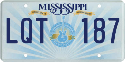 MS license plate LQT187
