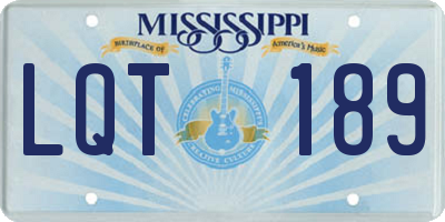 MS license plate LQT189