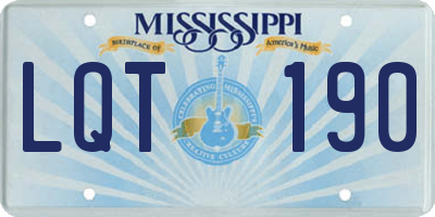 MS license plate LQT190