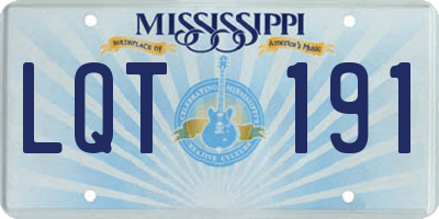 MS license plate LQT191