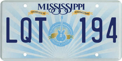 MS license plate LQT194