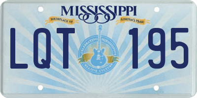 MS license plate LQT195