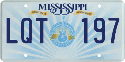 MS license plate LQT197