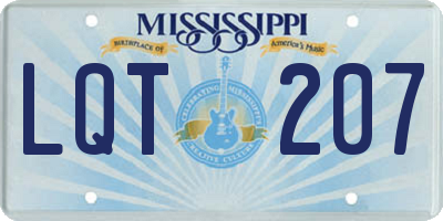 MS license plate LQT207