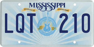 MS license plate LQT210