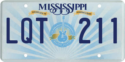 MS license plate LQT211