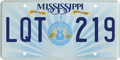 MS license plate LQT219