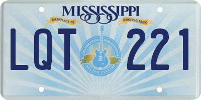 MS license plate LQT221