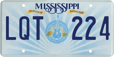 MS license plate LQT224