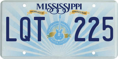 MS license plate LQT225
