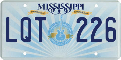MS license plate LQT226