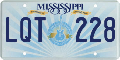 MS license plate LQT228