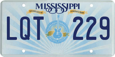 MS license plate LQT229