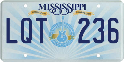 MS license plate LQT236
