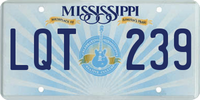 MS license plate LQT239