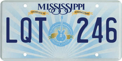 MS license plate LQT246