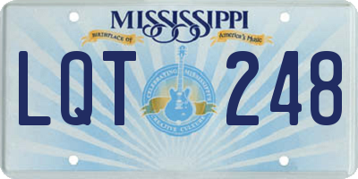 MS license plate LQT248