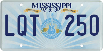 MS license plate LQT250