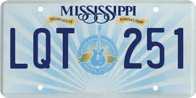 MS license plate LQT251