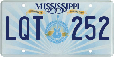 MS license plate LQT252