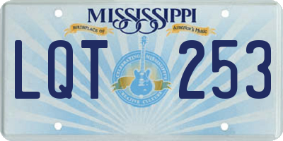 MS license plate LQT253